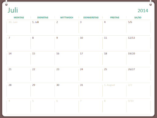 Akademischer Kalender 2014 - 2015 (Juli - Juni) Akademischer Kalender 2014 - 2015 (Juli - Juni)