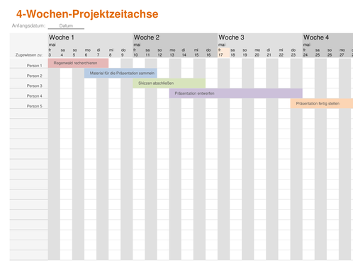 Projektzeitachse Projektzeitachse