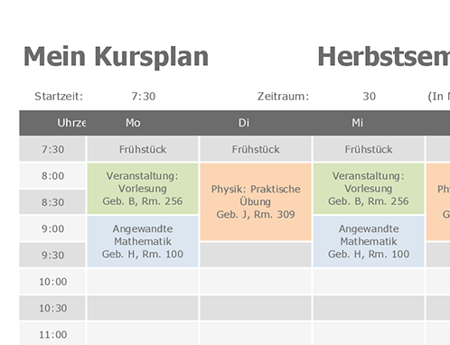 Kursplanung