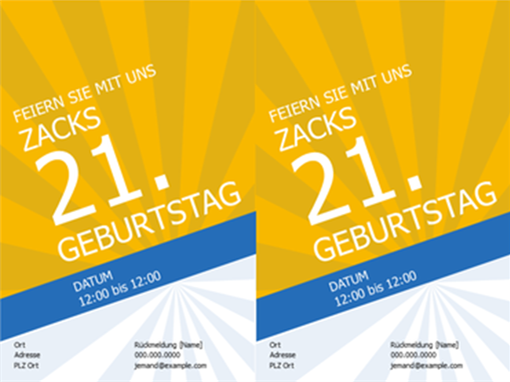 Geburtstagseinladungen (goldene Strahlen) Geburtstagseinladungen (goldene Strahlen)