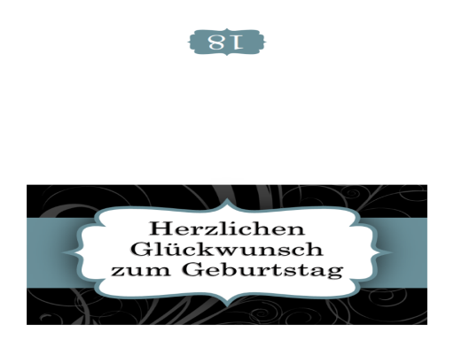 Geburtstagskarte (blaues Band, Mittelfaltung) Geburtstagskarte (blaues Band, Mittelfaltung)
