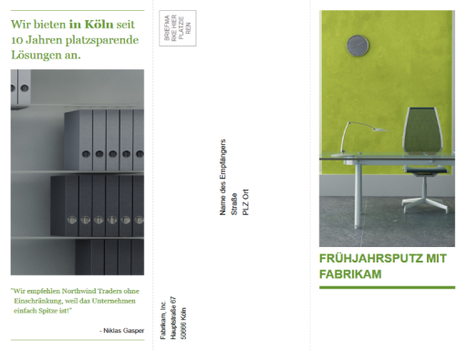 Dreifach gefaltete Geschäftsbroschüre (Design grün, schwarz) Dreifach gefaltete Geschäftsbroschüre (Design grün, schwarz)