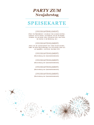 Menü für eine Party Menü für eine Party