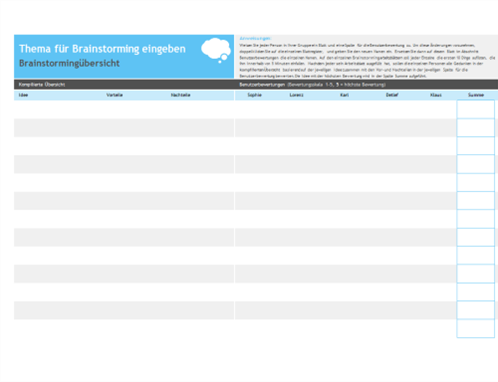 Zusammenarbeit in Form eines Brainstormings Zusammenarbeit in Form eines Brainstormings