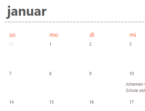 Registerkarten ewiger Kalender (weiß) Registerkarten ewiger Kalender (weiß)