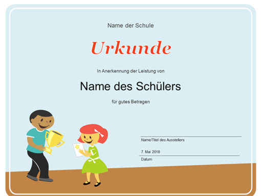 Urkunde (Grundschüler)