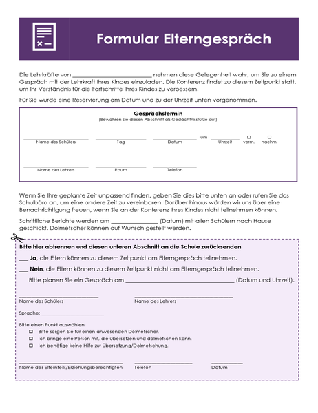 Elternsprechtag-Formular Elternsprechtag-Formular