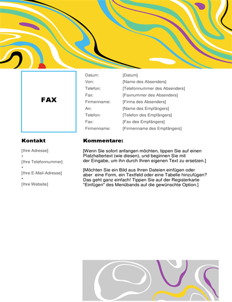 Farbwirbel Faxdeckblatt Farbwirbel Faxdeckblatt