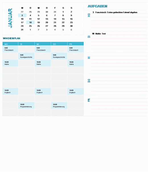 Kalender für die Wochenplanung von Schülern und Studierenden (beliebiges Jahr, Mo-So) Kalender für die Wochenplanung von Schülern und Studierenden (beliebiges Jahr, Mo-So)