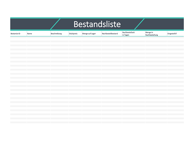 Bestandsliste Bestandsliste