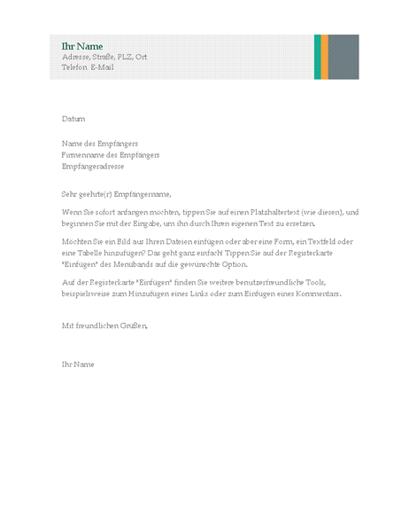 Geschäftsbrief (Design "Verkauf mit Streifen") Geschäftsbrief (Design "Verkauf mit Streifen")