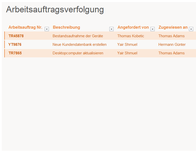 Auftragsliste excel vorlage