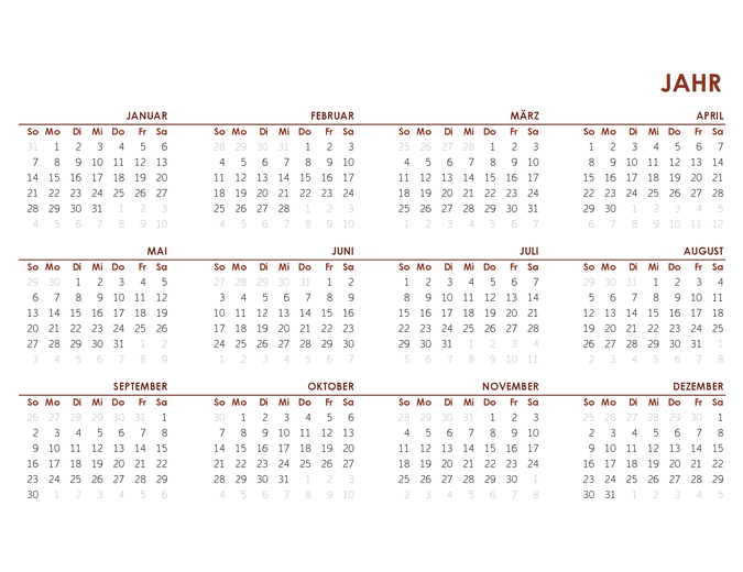 Weltweiter Ganzjahreskalender Weltweiter Ganzjahreskalender