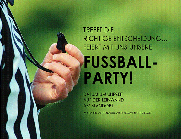 Fußballparty-Handzettel Fußballparty-Handzettel