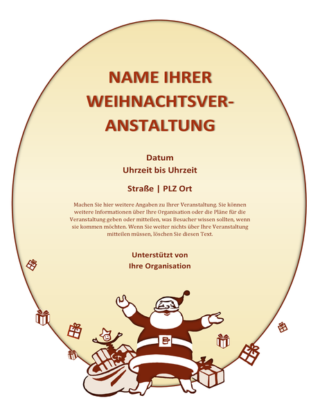Handzettel für Weihnachtsveranstaltung Handzettel für Weihnachtsveranstaltung