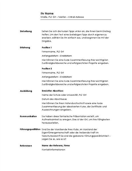 Chronologischer Lebenslauf (minimalistisches Design) Chronologischer Lebenslauf (minimalistisches Design)