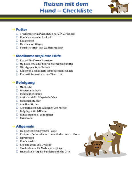 Reisen mit dem Hund – Checkliste Reisen mit dem Hund – Checkliste