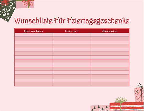 Wunschzettel für Erwachsene Wunschzettel für Erwachsene