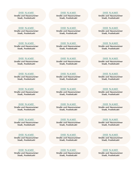 Étiquettes de publipostage (conception Vague verte, 30 par page) Étiquettes de publipostage (conception Vague verte, 30 par page)