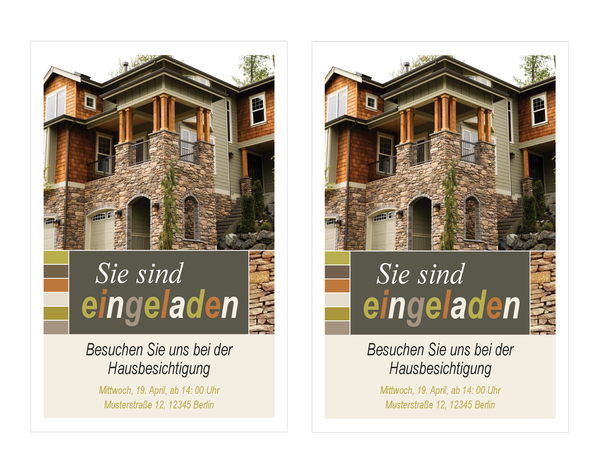 Invitation à une journée portes ouvertes dans l’immobilier (2 par page) Invitation à une journée portes ouvertes dans l’immobilier (2 par page)