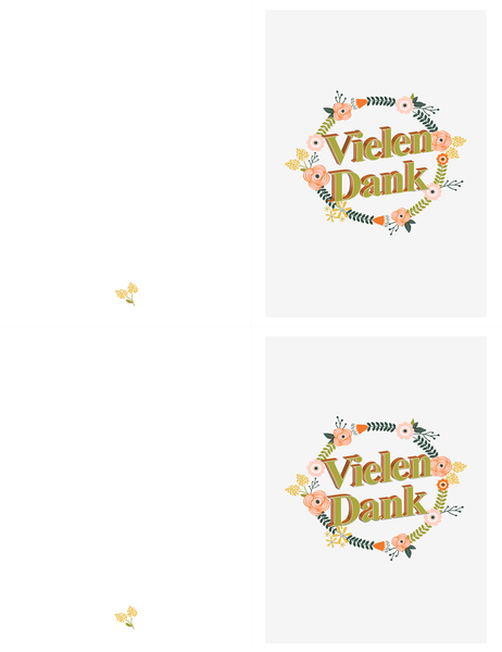 Florale Danksagungskarte Florale Danksagungskarte