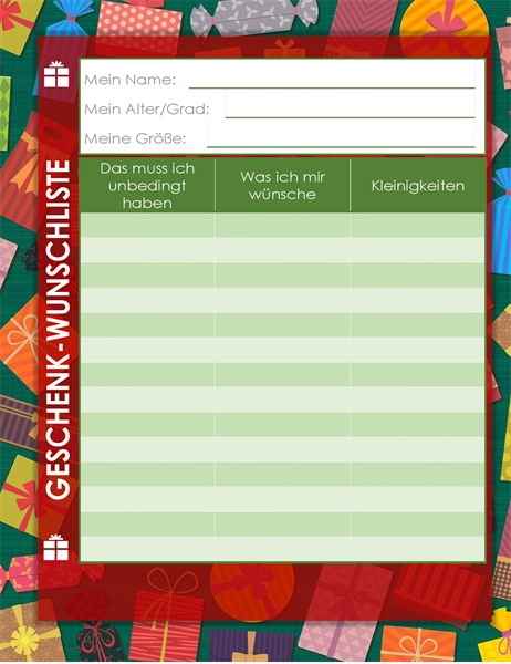 Wunschzettel für Kinder Wunschzettel für Kinder