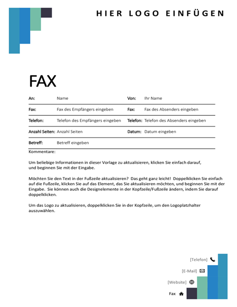 Faxdeckblatt "Blaue Schritte" Faxdeckblatt "Blaue Schritte"