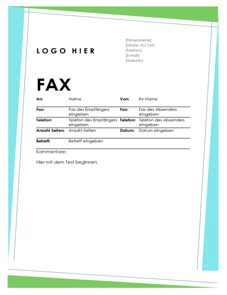 Geometrisches Faxdeckblatt Geometrisches Faxdeckblatt