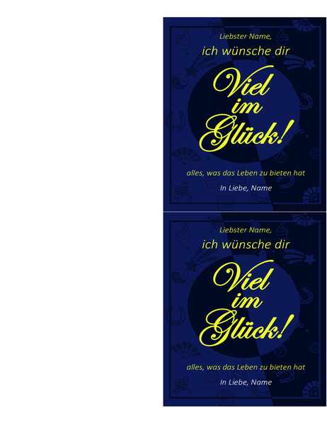 Karte "Viel Glück" Karte "Viel Glück"