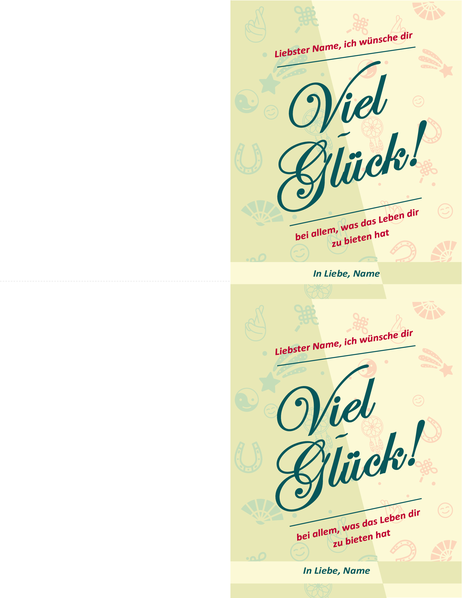 Karte "Viel Glück" Karte "Viel Glück"