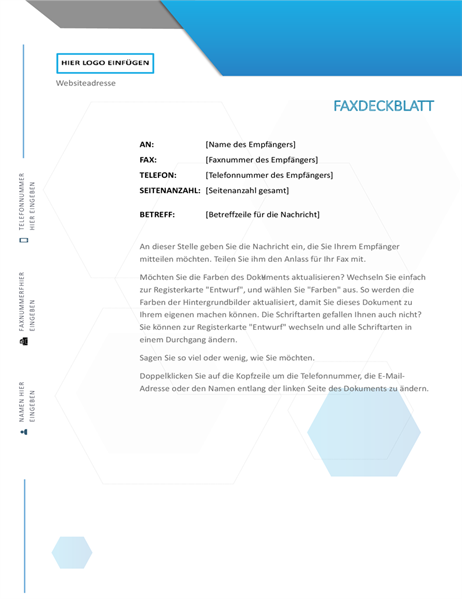 Faxdeckblatt "Sechseck" Faxdeckblatt "Sechseck"