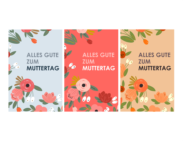 Muttertagskarte mit elegantem, floralem Muster Muttertagskarte mit elegantem, floralem Muster