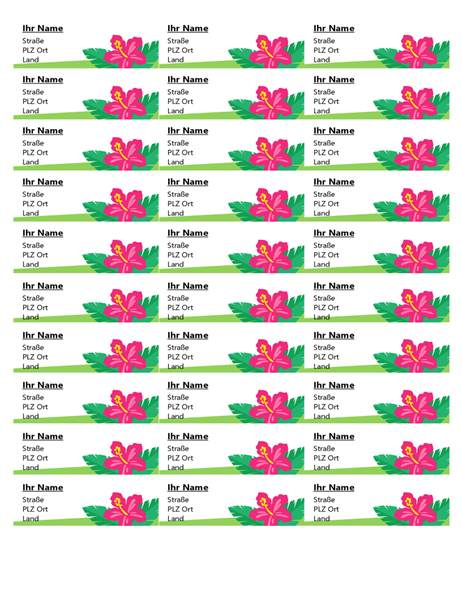 Étiquettes tropicales (30 par page) Étiquettes tropicales (30 par page)