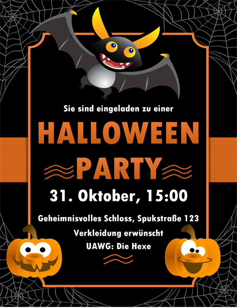 Invitation Halloween chauve-souris Invitation Halloween chauve-souris