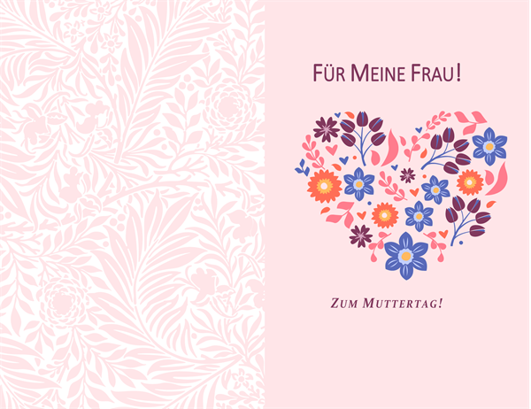 Carte de fête des mères, cœur fleuri Carte de fête des mères, cœur fleuri