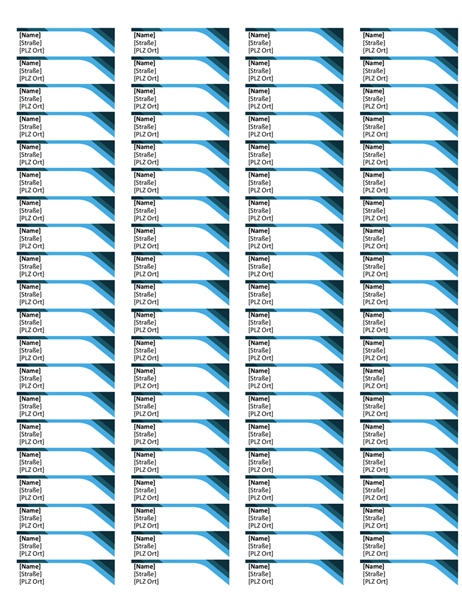 Blaue Etiketten (80 pro Seite) Blaue Etiketten (80 pro Seite)