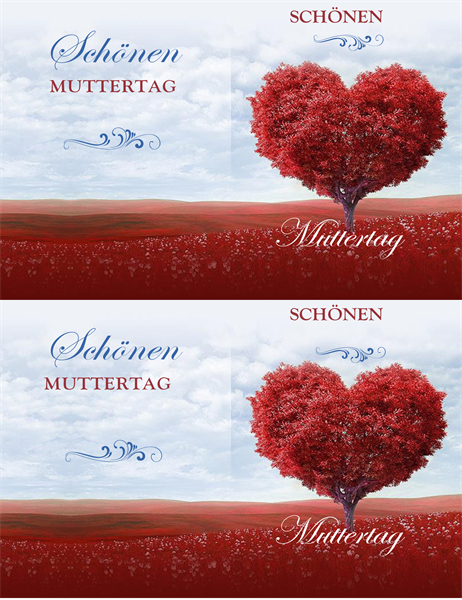 Muttertagskarte „Baum mit Herzen“ Muttertagskarte „Baum mit Herzen“