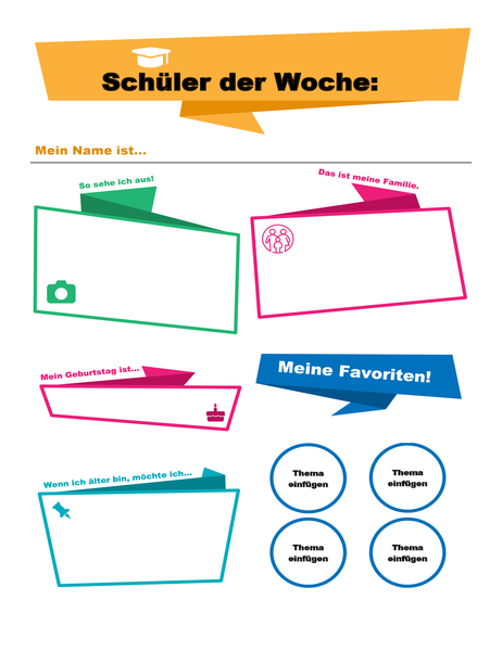 Poster für „Schüler der Woche“ Poster für „Schüler der Woche“