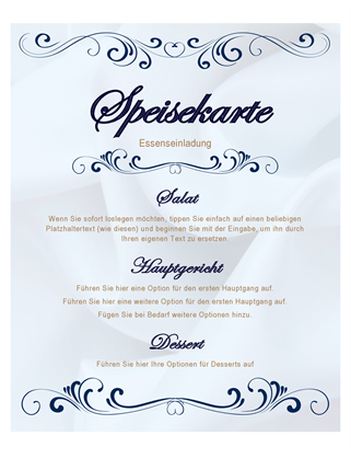 Menu parchemin pour dîner Menu parchemin pour dîner