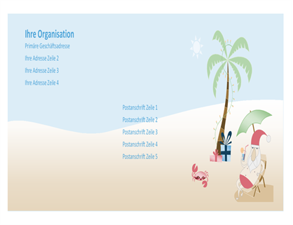 Briefumschlag „Weihnachtsmann im Urlaub“ Briefumschlag „Weihnachtsmann im Urlaub“