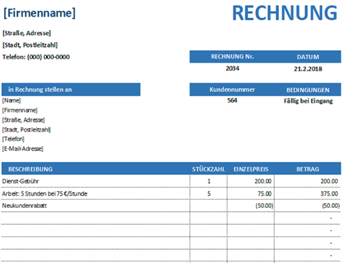 Einfache Dienstleistungsrechnung Einfache Dienstleistungsrechnung