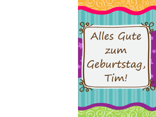 Geburtstagskarte - Sterne und Streifen (Kinder, Mittelfaltung)