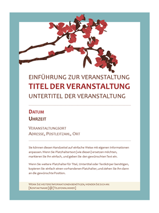 Frühlingshafter Handzettel (Design mit blühendem Zweig)