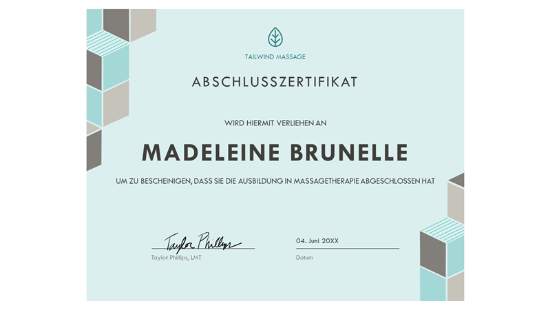 Abschlusszertifikat (blau)