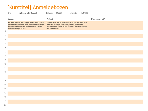 Anmeldebogen