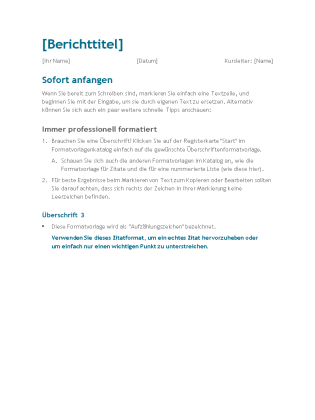 Bericht für Schüler und Studierende Bericht für Schüler und Studierende