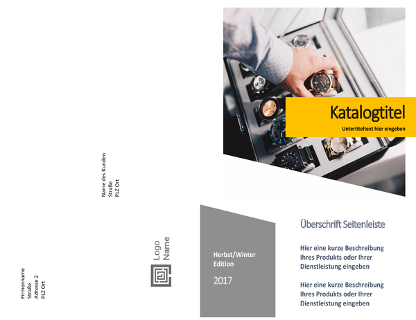 Produktkatalog (Formularentwurf, halbfaltig, 8 Seiten) Produktkatalog (Formularentwurf, halbfaltig, 8 Seiten)