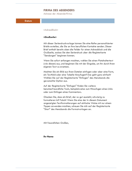 Serienbrief (Median-Design) Serienbrief (Median-Design)
