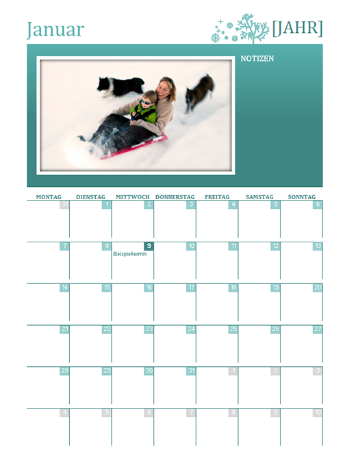 Jahreszeiten-Familienkalender (alle Jahre, Mo–So) Jahreszeiten-Familienkalender (alle Jahre, Mo–So)