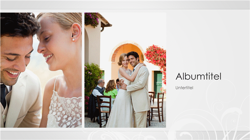 Hochzeitsfotoalbum, Design "Silber-Barock" (Breitbild) Hochzeitsfotoalbum, Design "Silber-Barock" (Breitbild)